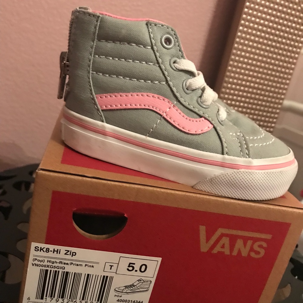 Toddler girl vans, high top size 5